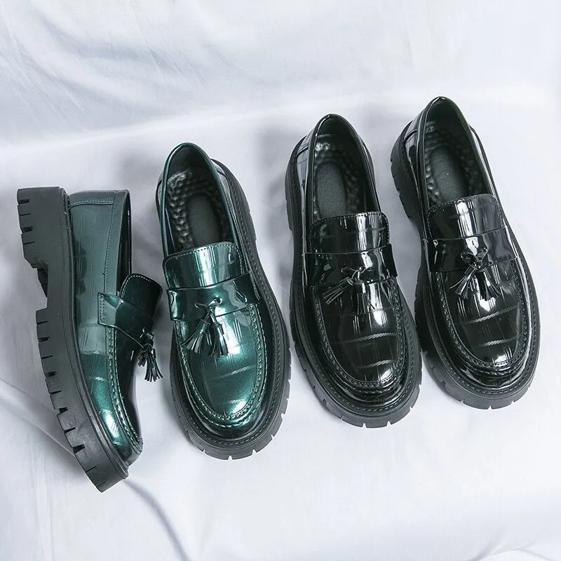 Amozae- Dundae Black Patent Chunky Sole Loafers