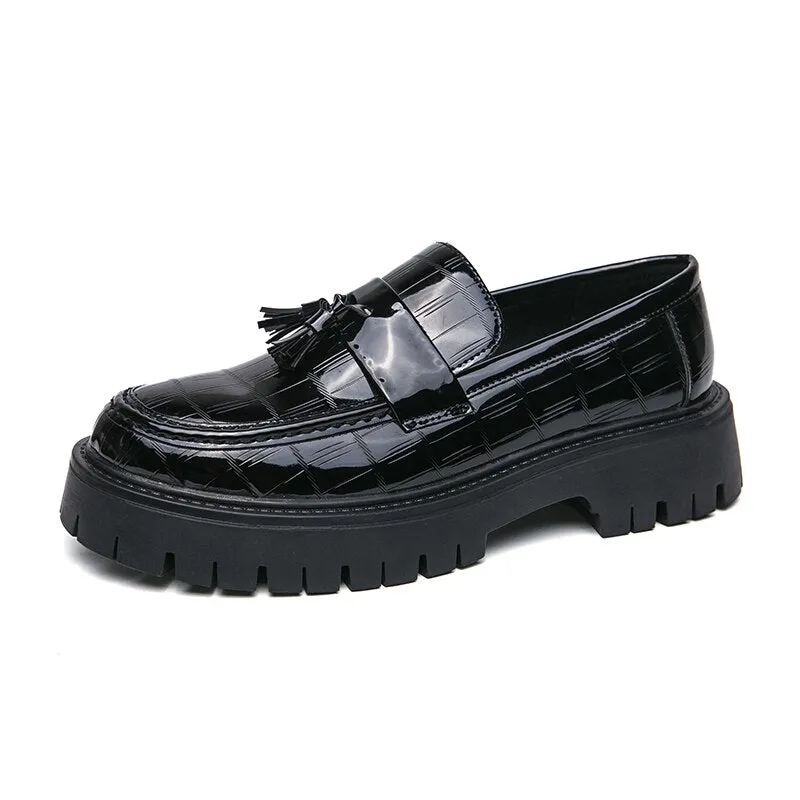 Amozae- Dundae Black Patent Chunky Sole Loafers