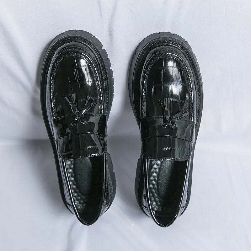 Amozae- Dundae Black Patent Chunky Sole Loafers