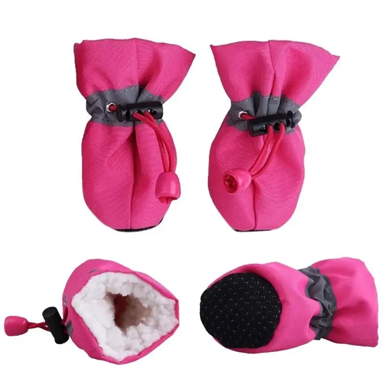 AnniePaw 4 Pcs Anti-Skid Puppy Shoes - Soft-Soled Winter Boots