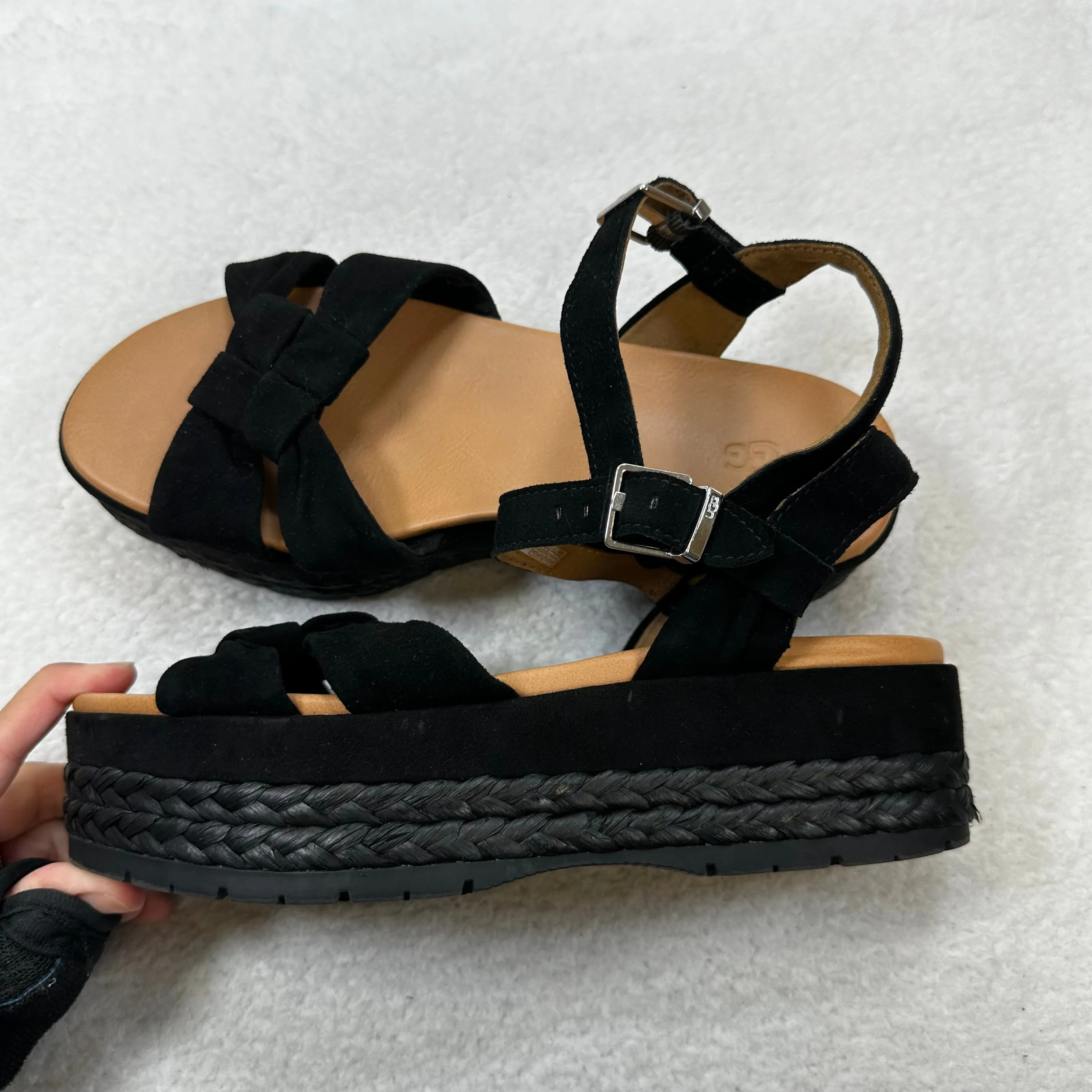 Black Sandals Heels Block Ugg, Size 9