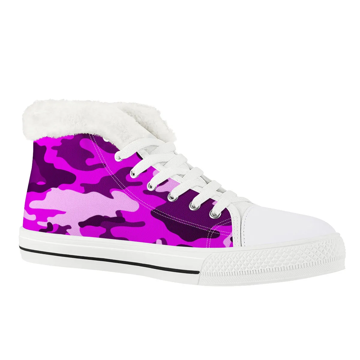 CAMOUFLAGE PURPLE WINTER CANVAS SHOES