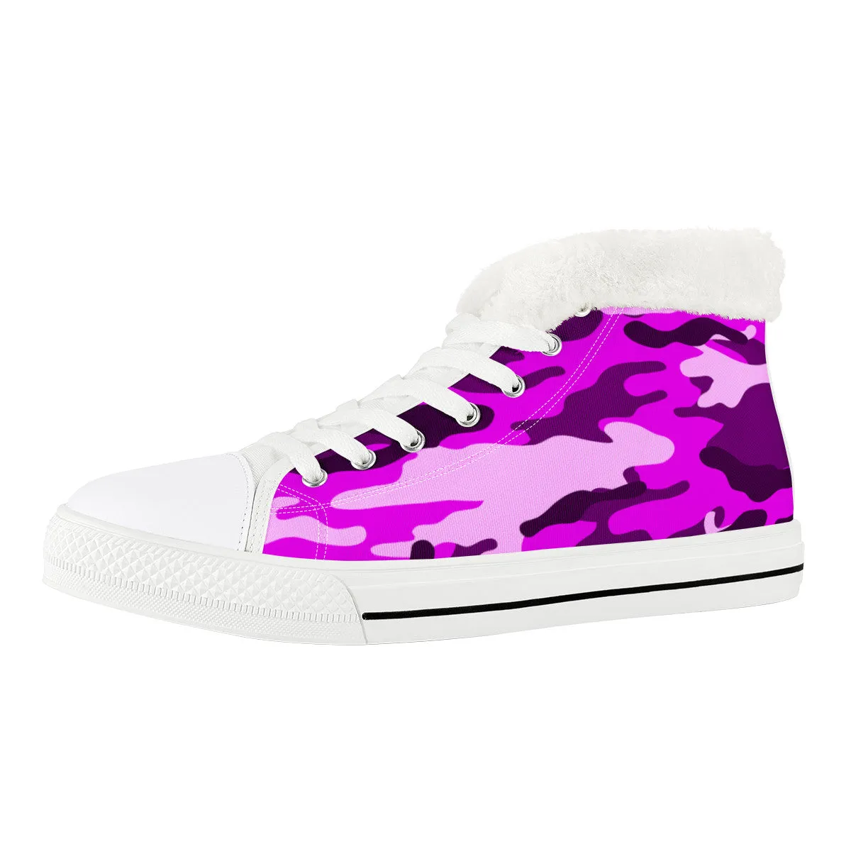 CAMOUFLAGE PURPLE WINTER CANVAS SHOES