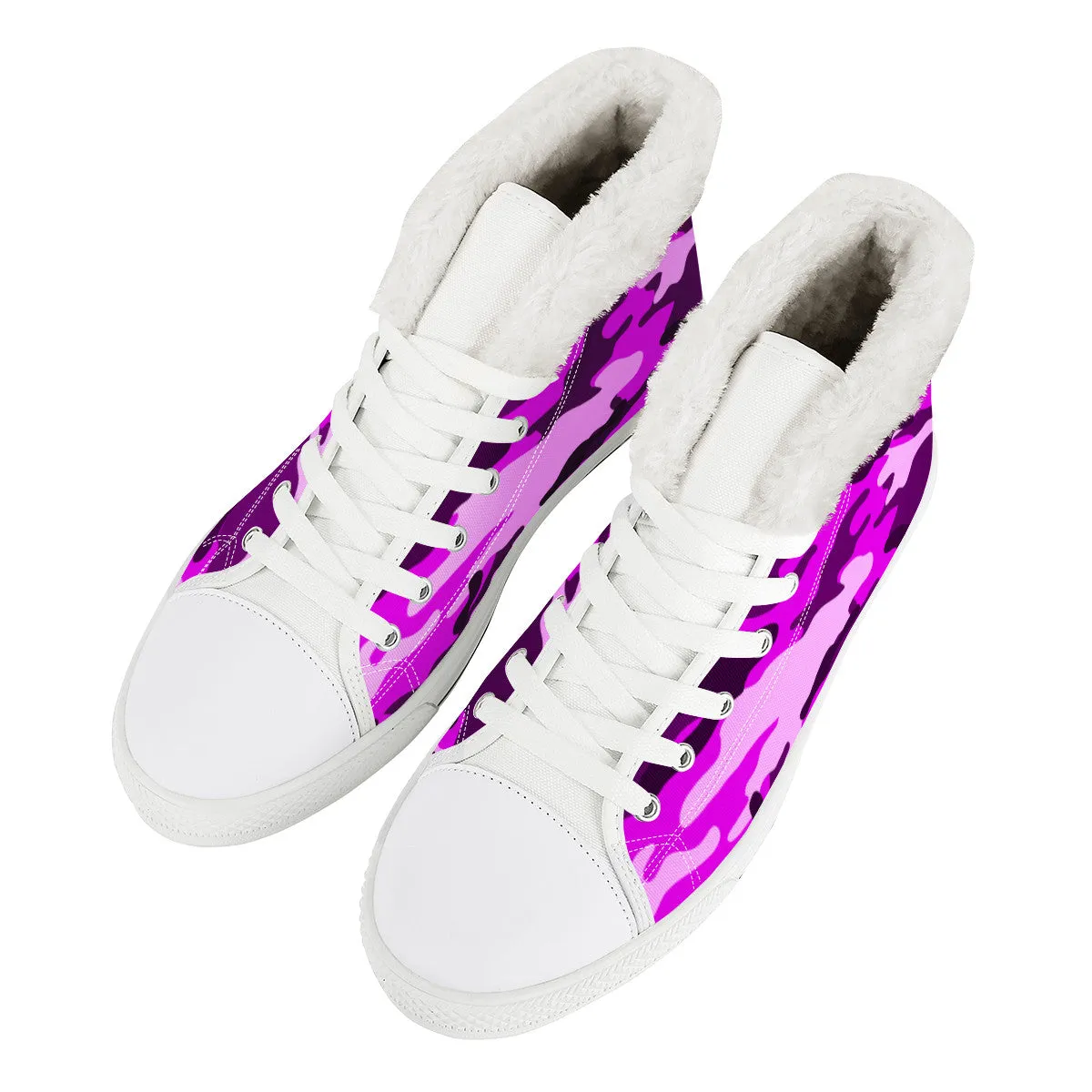 CAMOUFLAGE PURPLE WINTER CANVAS SHOES