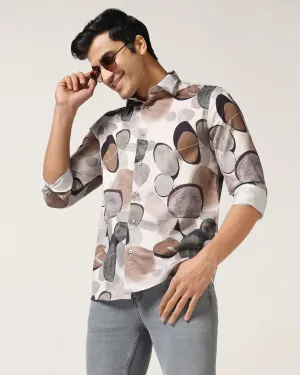 Casual Beige Printed Shirt - Bobin