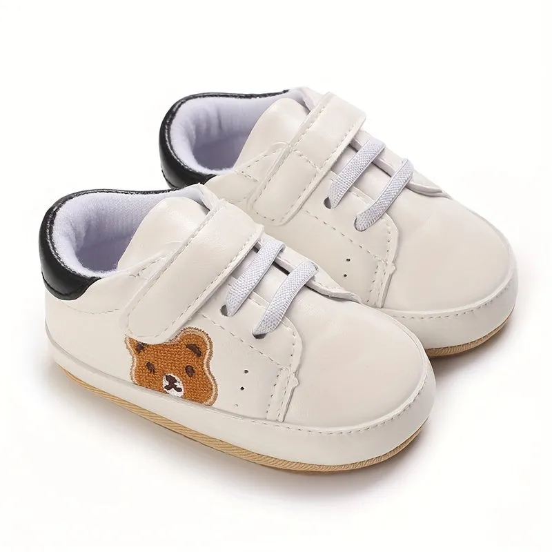 Casual Cute Cartoon Bear Sneakers For Baby Boys, Comfortable Non-slip Walking Shoes For Spring And Autumn