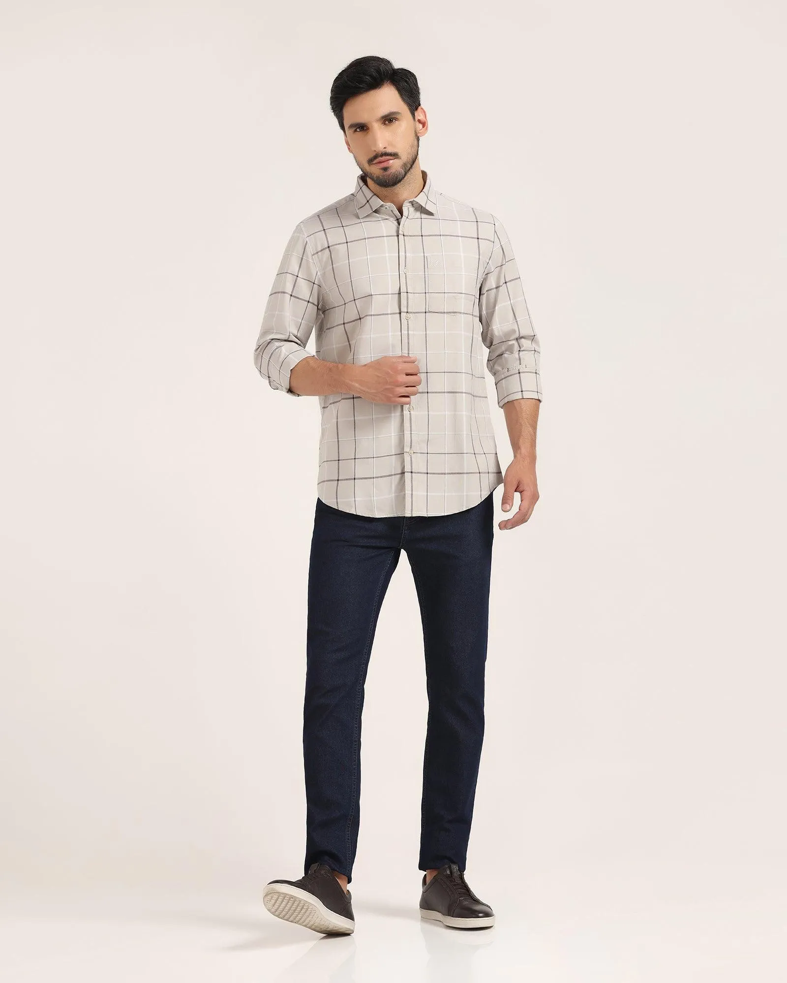 Casual Grey Check Shirt - Titan