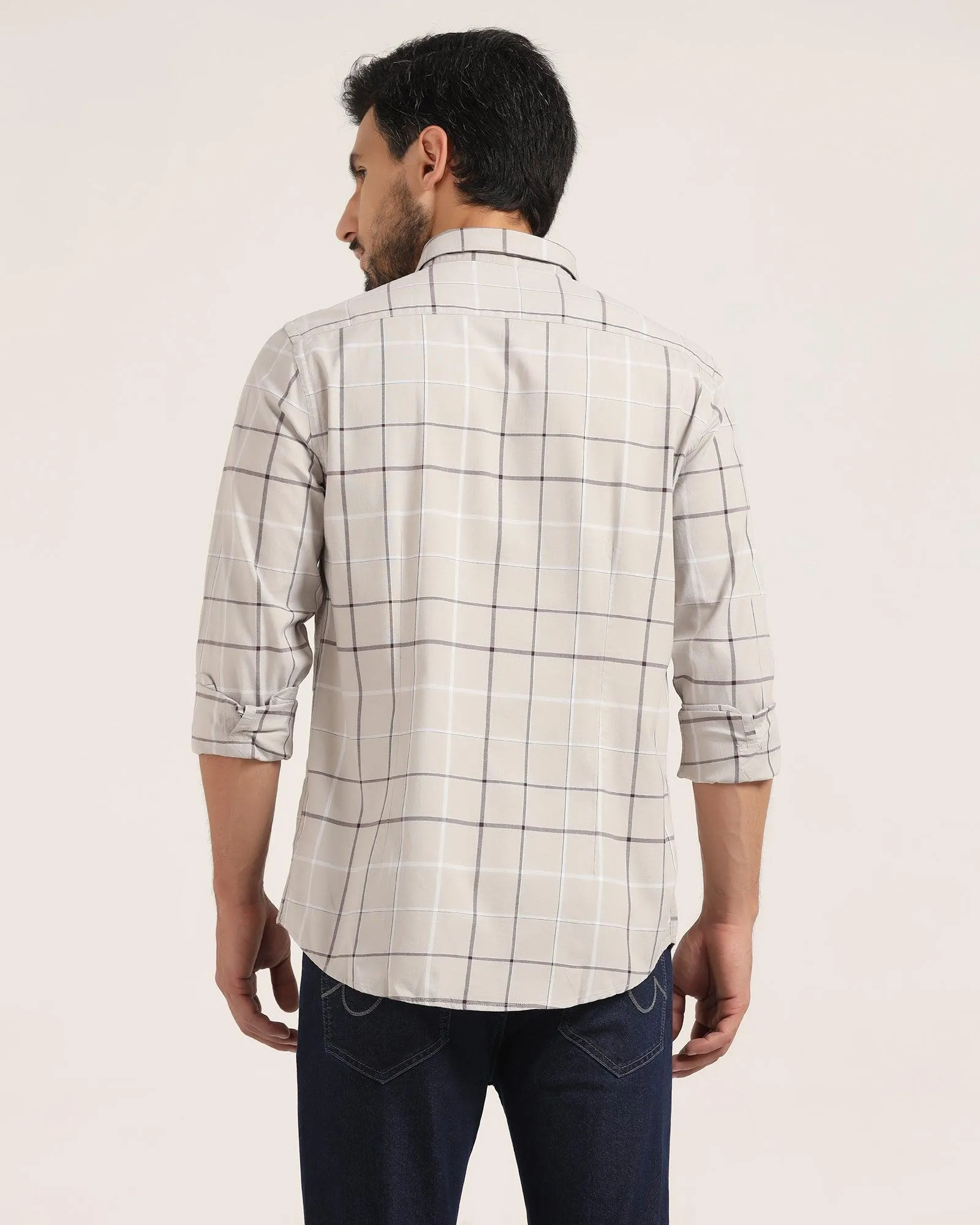 Casual Grey Check Shirt - Titan