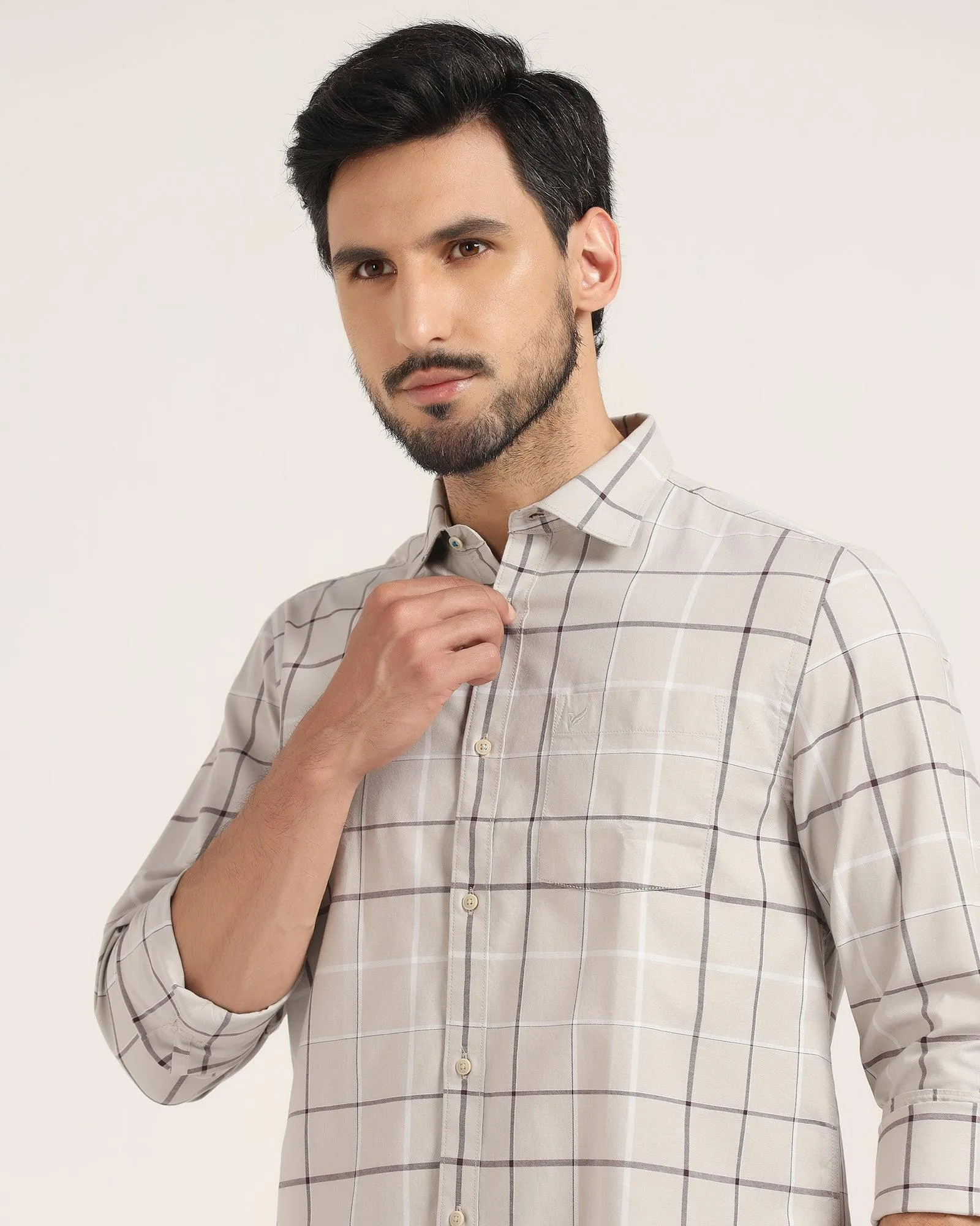 Casual Grey Check Shirt - Titan