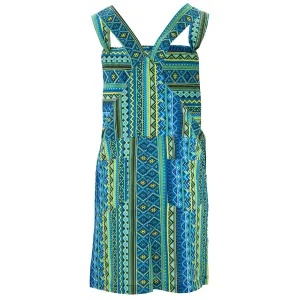 Chic Tea Shift Dungaree Dress - Aztec Blue