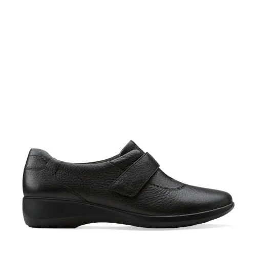 Clarks Gael Bombay Black Tumbled Leather Womens Shoes