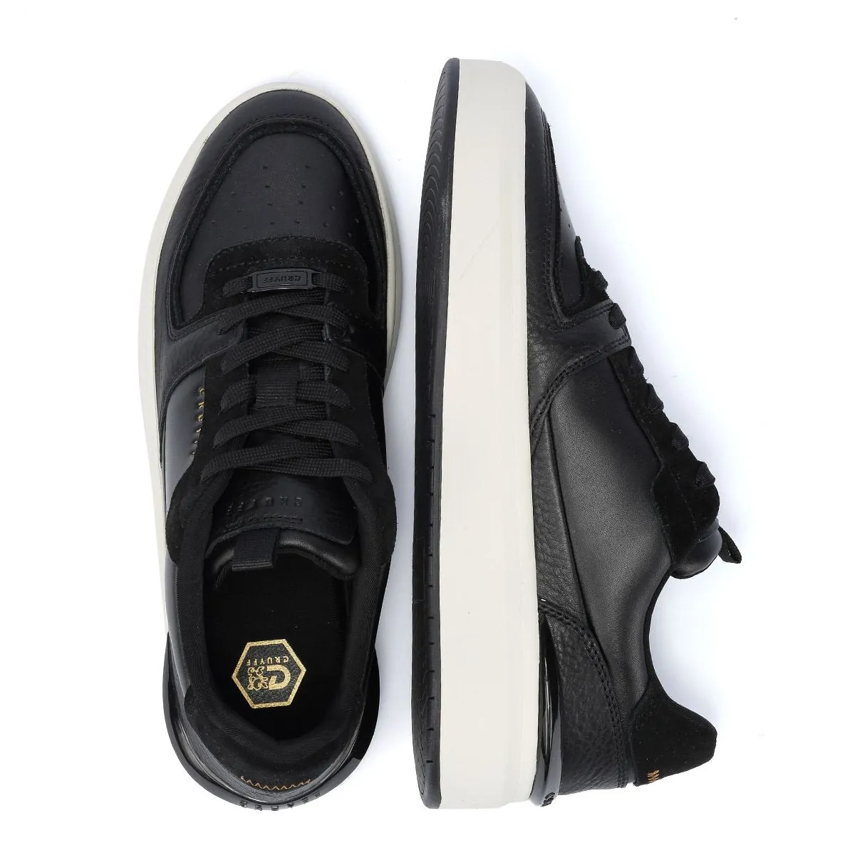 Cruyff Surefire Tennis Leather Men's Black/Gold Trainers