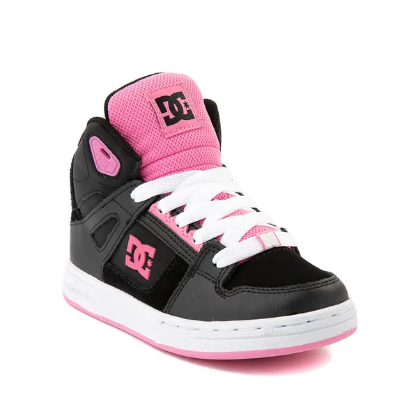 DC Pure Hi Skateboarding Shoes - Little Kid/Big Kid, Black/Pink