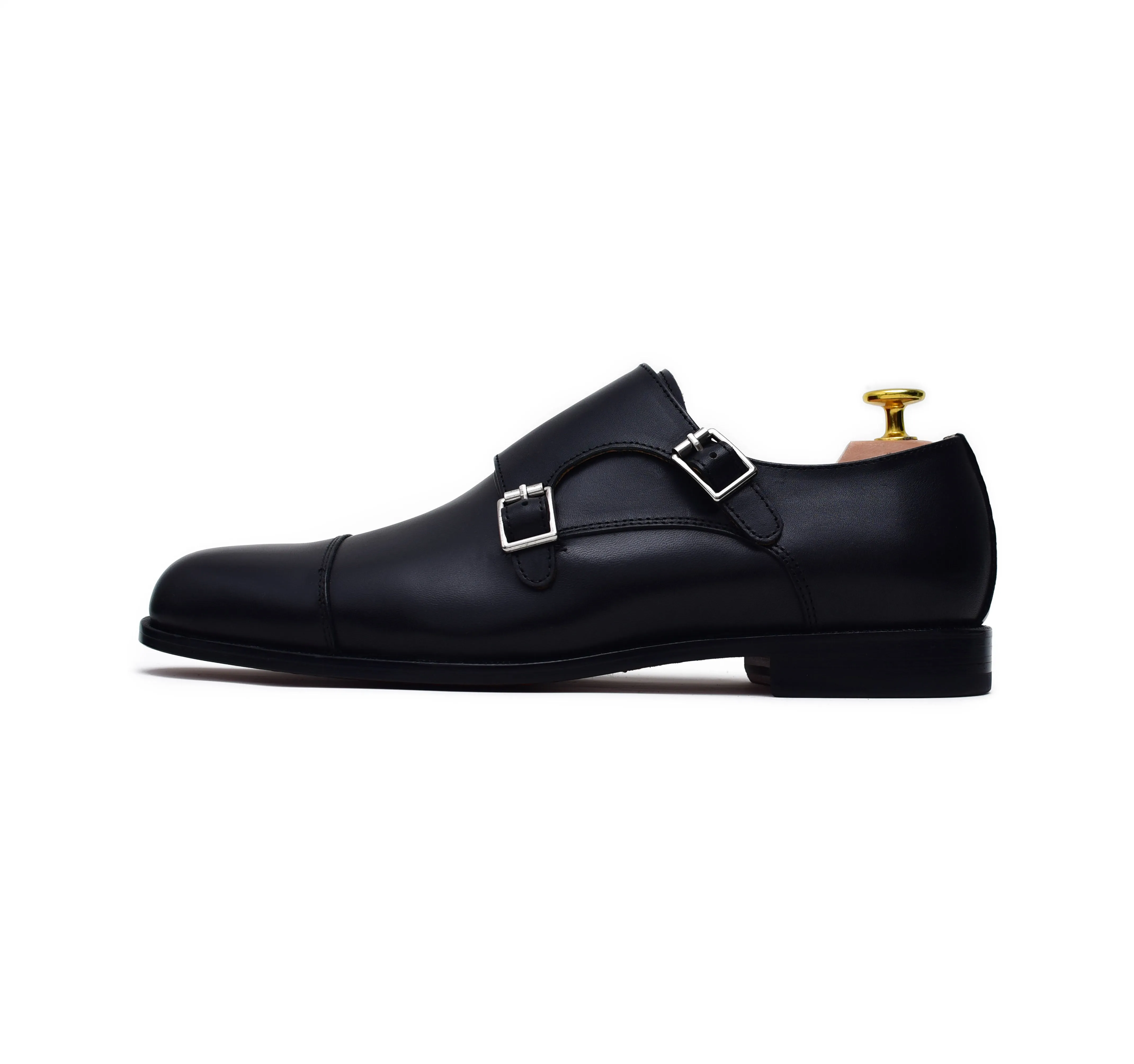 Double Monk II - Black Strap Dress Shoes