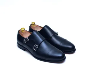 Double Monk II - Black Strap Dress Shoes