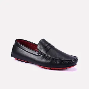 Duncan Black Textured Penny Loafers 0130828