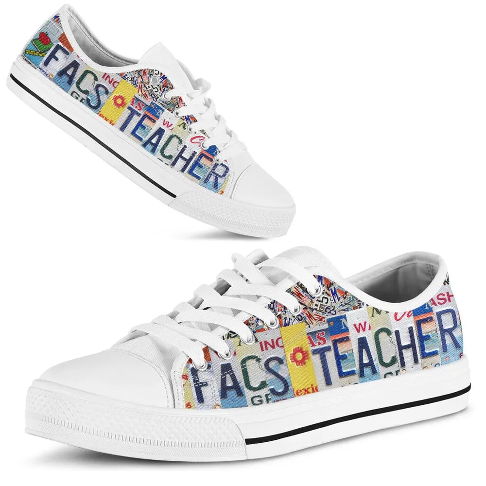 Facs Teacher License Plates Low Top Shoes, Teacher Shoes, Low Top Sneakers