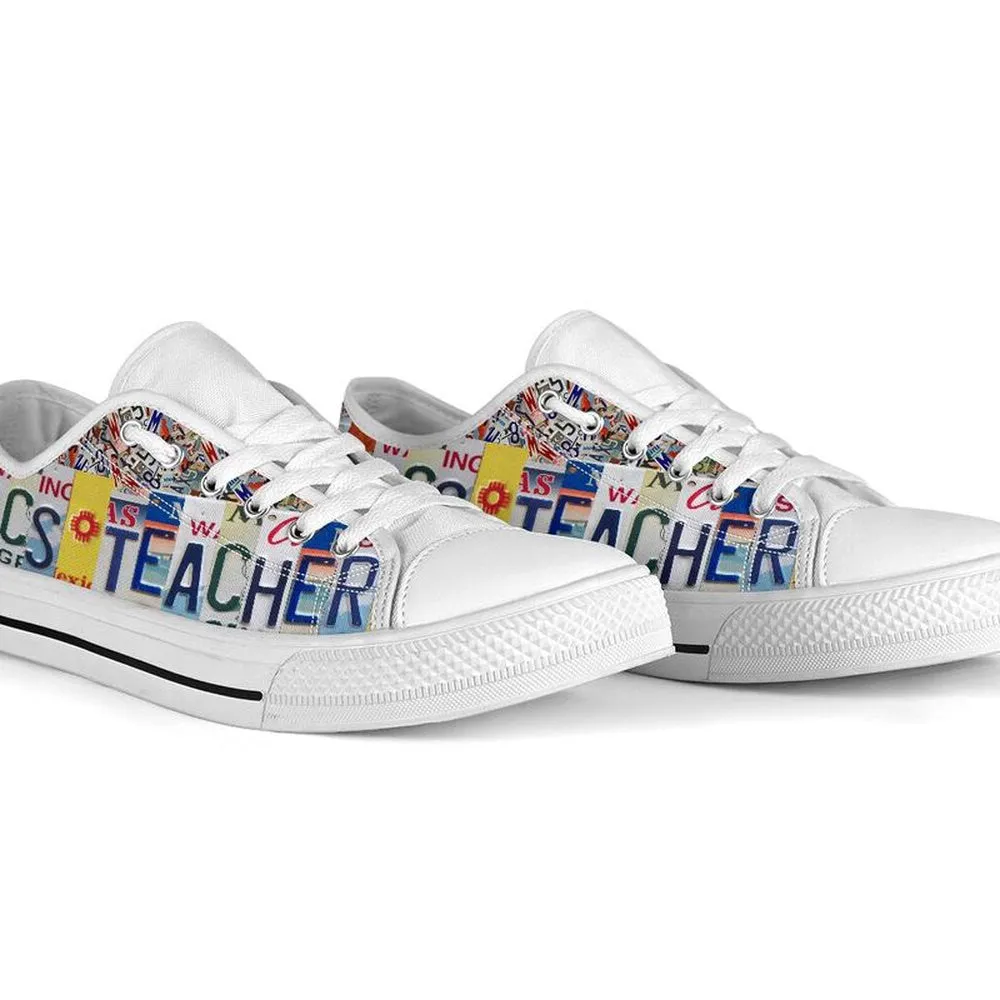 Facs Teacher License Plates Low Top Shoes, Teacher Shoes, Low Top Sneakers