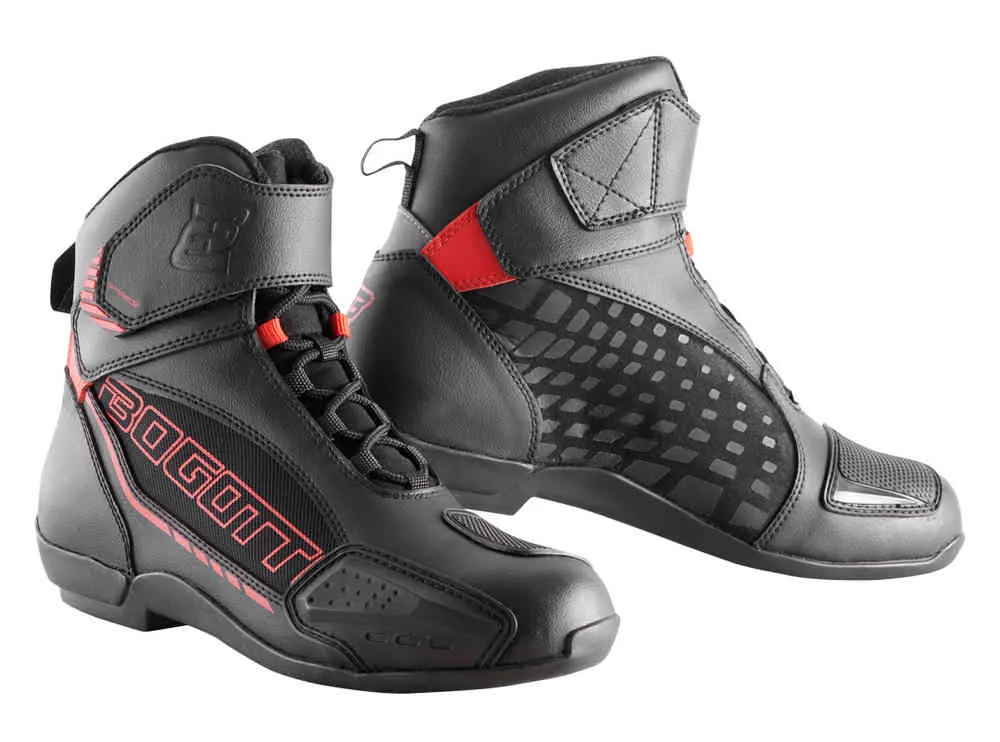 GPX Bogotto Motorcycle Shoes, Black Red