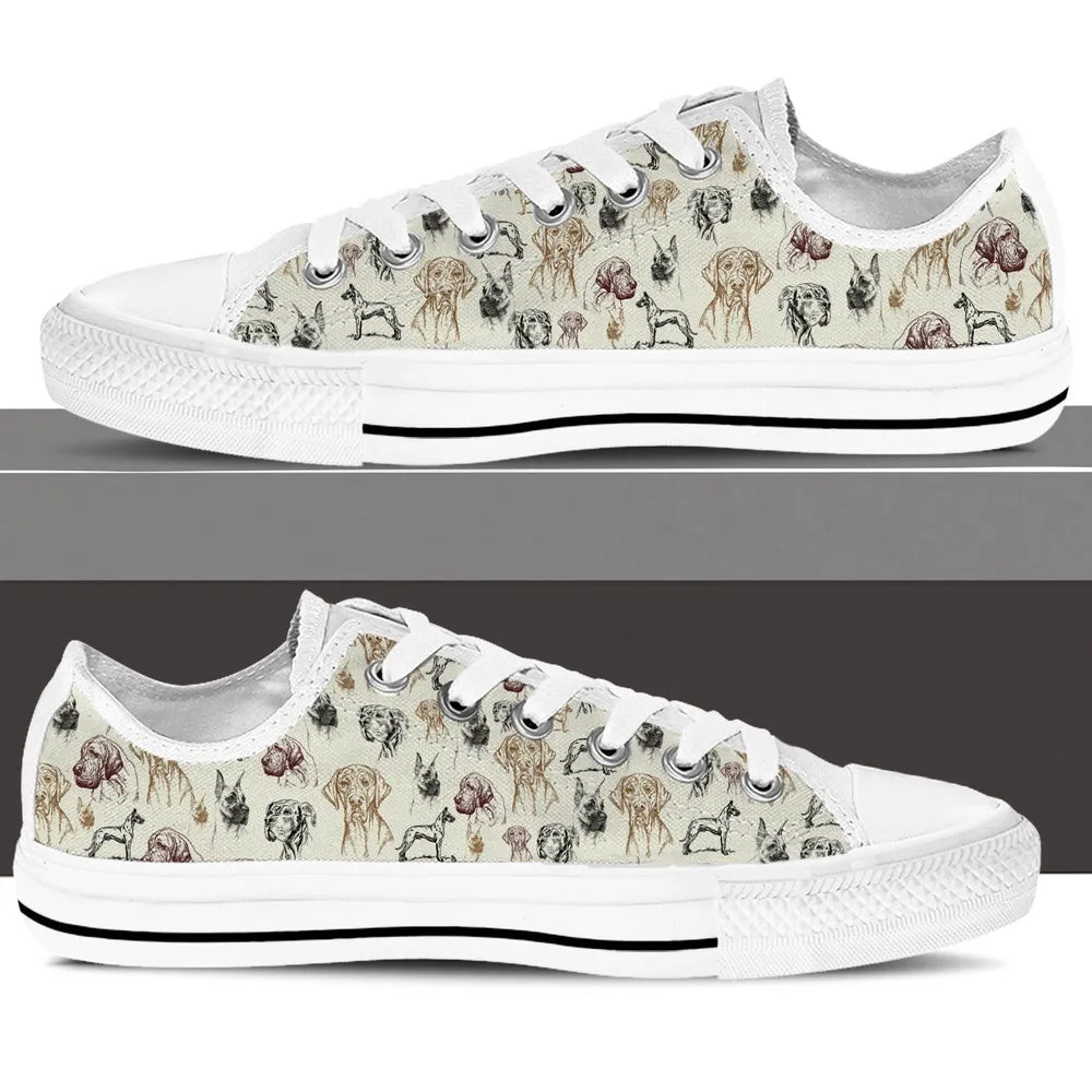 Great Dane Low Top Shoes - Low Top Sneaker, Dog Printed Shoes, Canvas Shoes For Men, Women