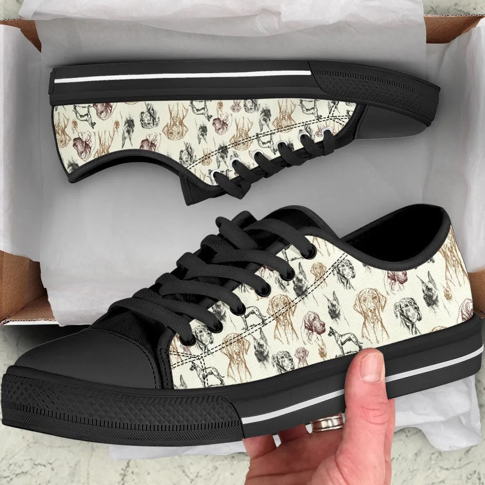 Great Dane Low Top Shoes - Low Top Sneaker, Dog Printed Shoes, Canvas Shoes For Men, Women