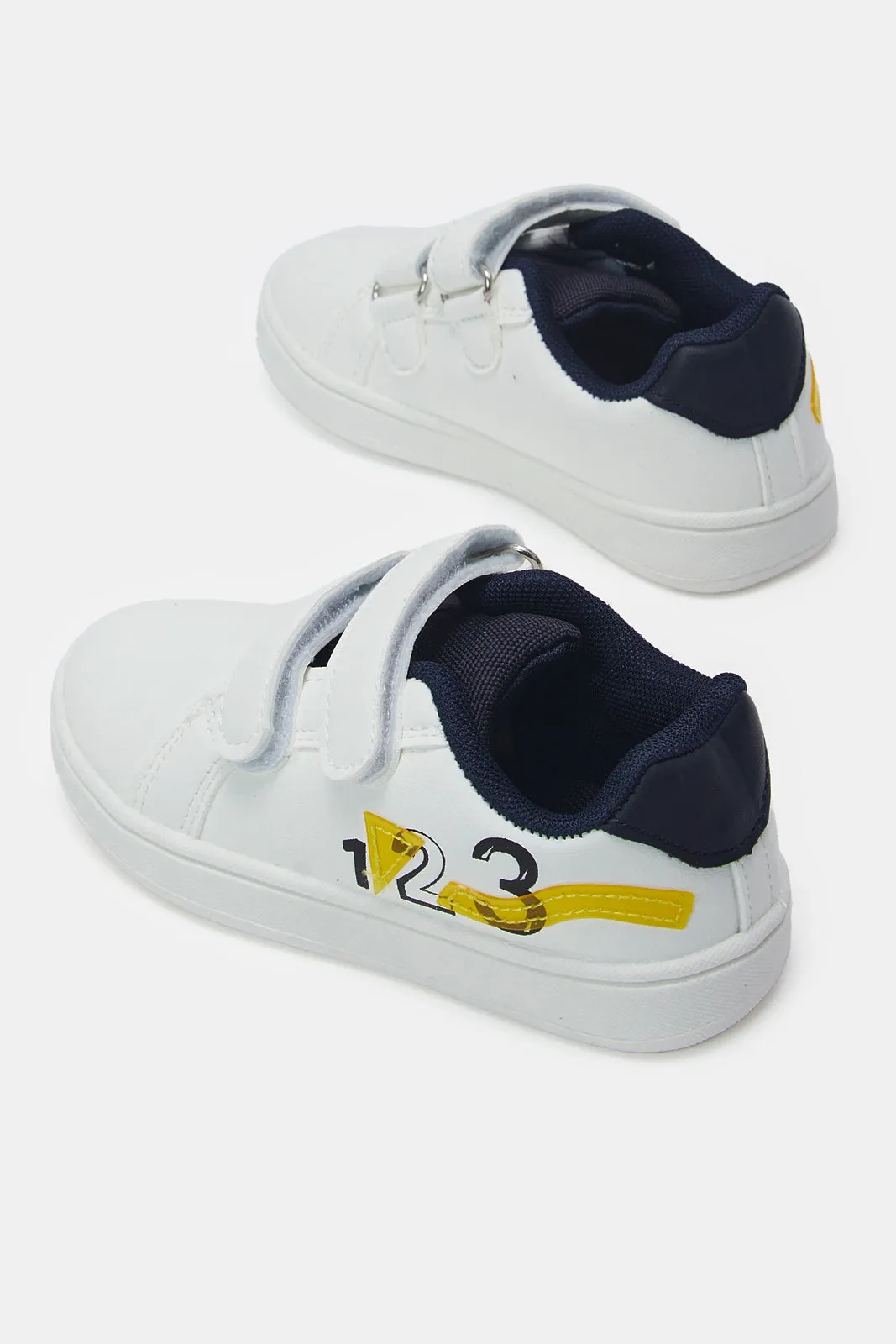 Infant Boys White Double Velcro Sneaker