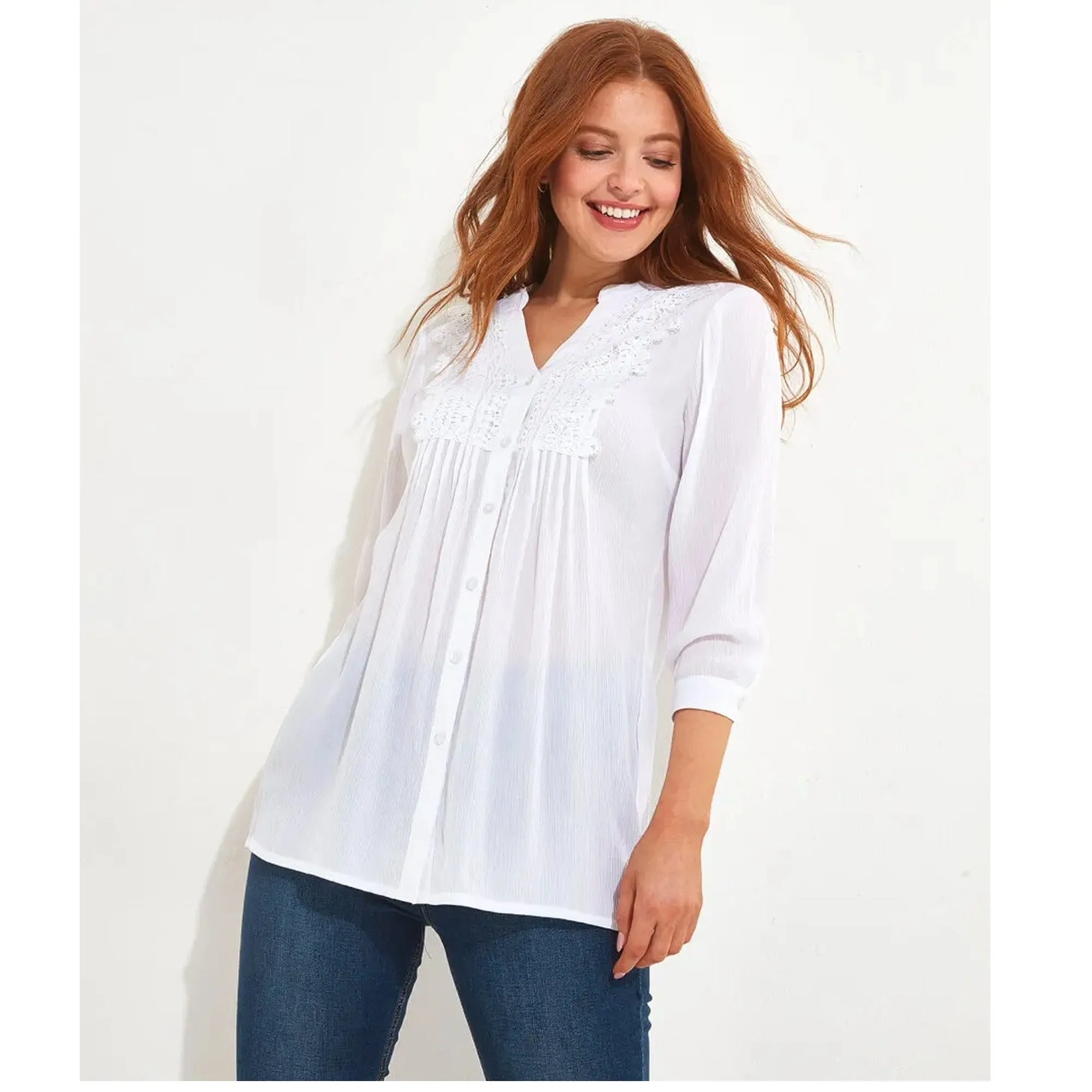 Joe Browns 14 White Favourite Longline Blouse