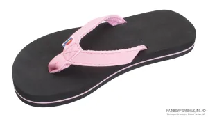 Kids Grombow - Soft Rubber Top Sole with 1/2" Narrow Strap and Pin line in Pink