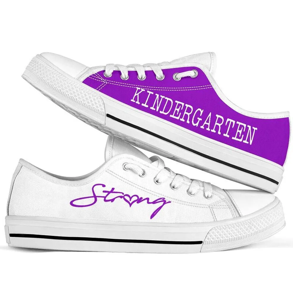 Kindergarten Strong Purple White Shoes, Teacher Shoes, Low Top Sneakers