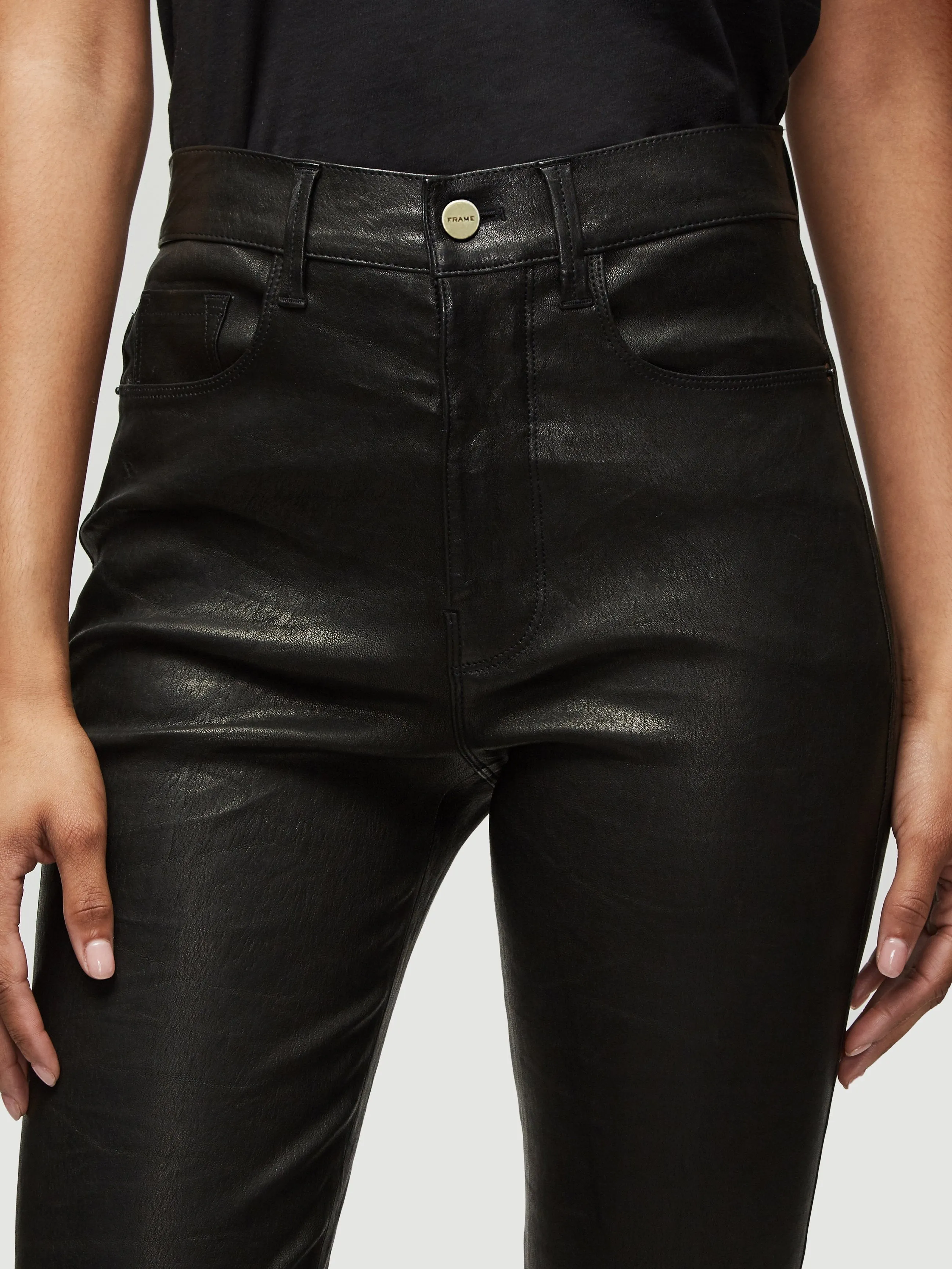 Leather Le Sylvie Slender Straight -- Noir