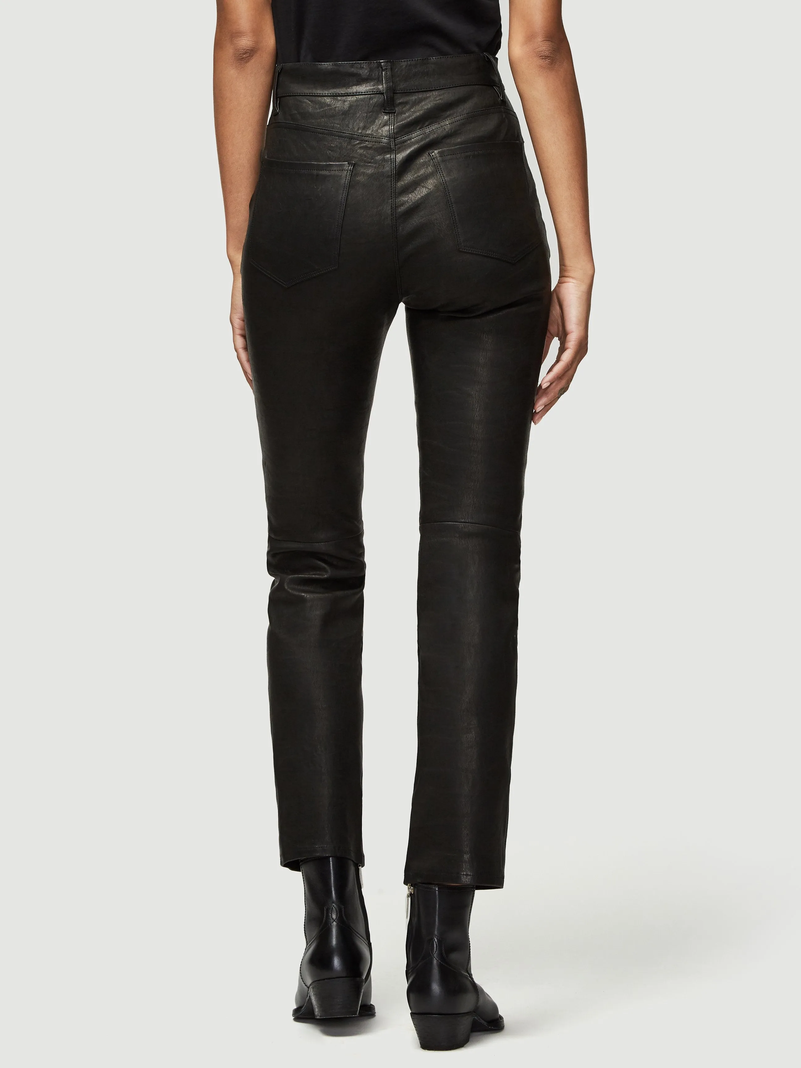 Leather Le Sylvie Slender Straight -- Noir