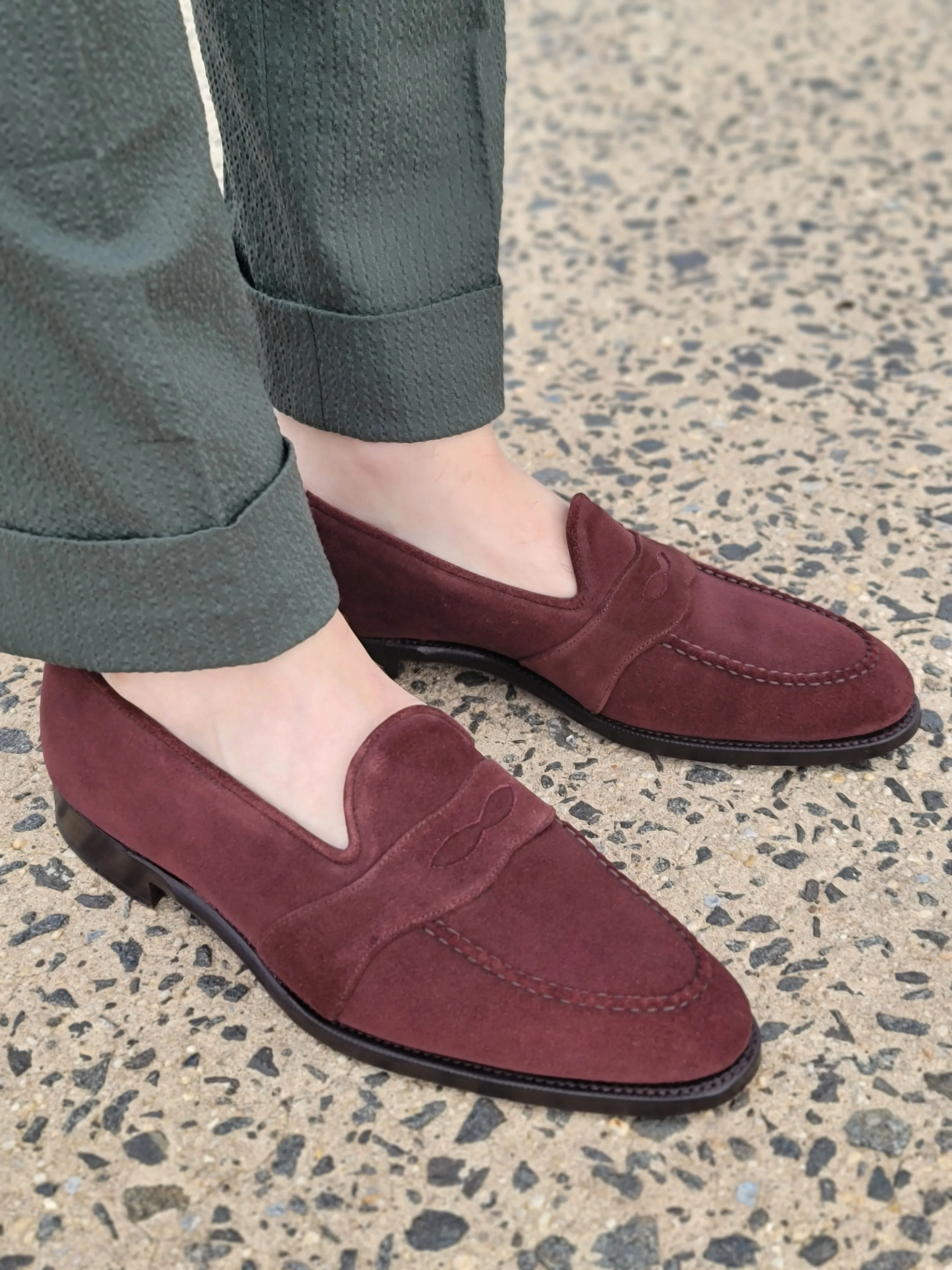 Madison - MTO - Burgundy Suede - TMG Last - Single Leather Sole