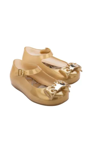 Mini Melissa Little Girls MINI DORA DISNEY PRINCESS BB Golden Beige Shoes