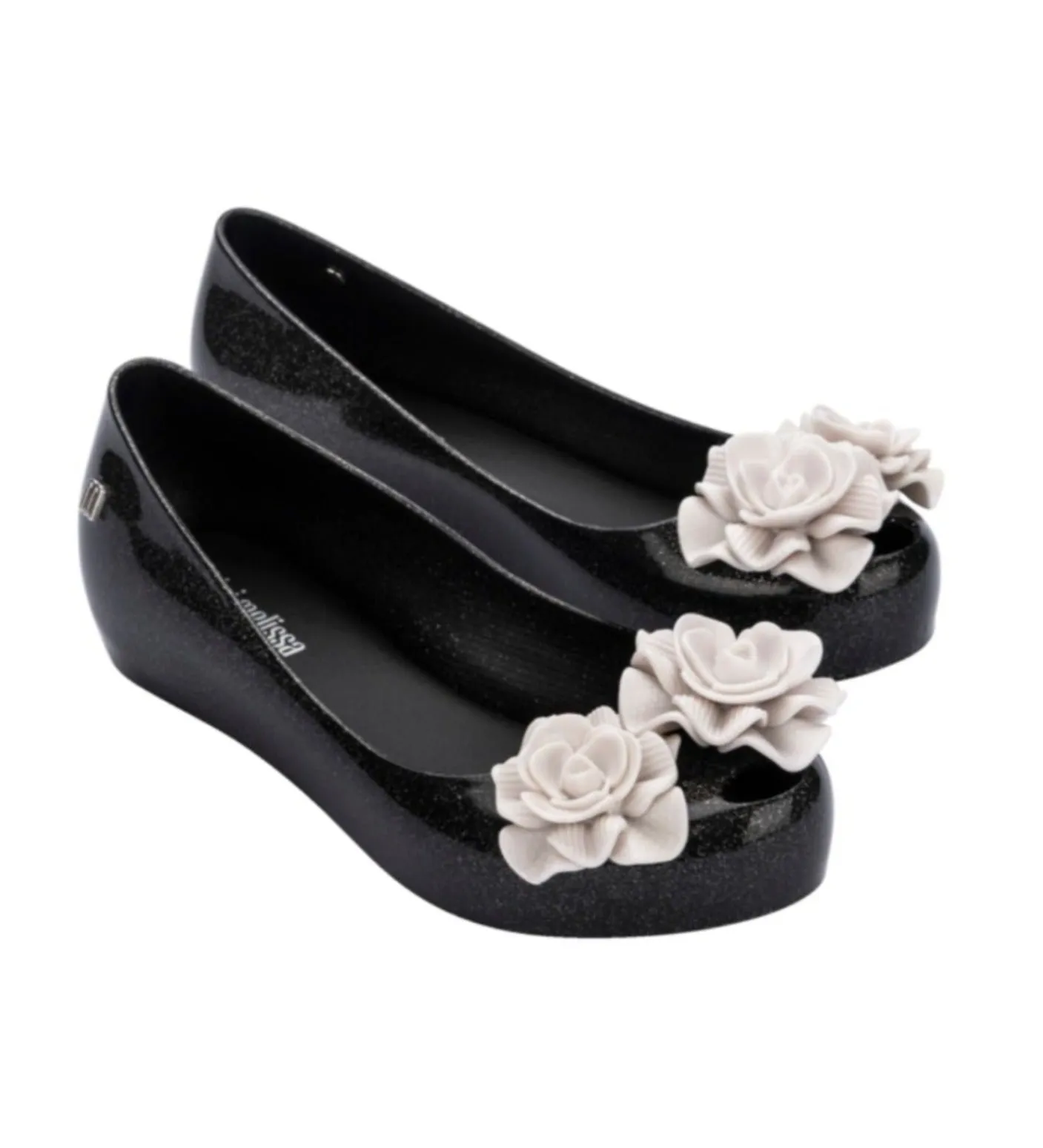 Mini Melissa Youth Girls Black & White MINI ULTRAGIRL GARDEN Shoes