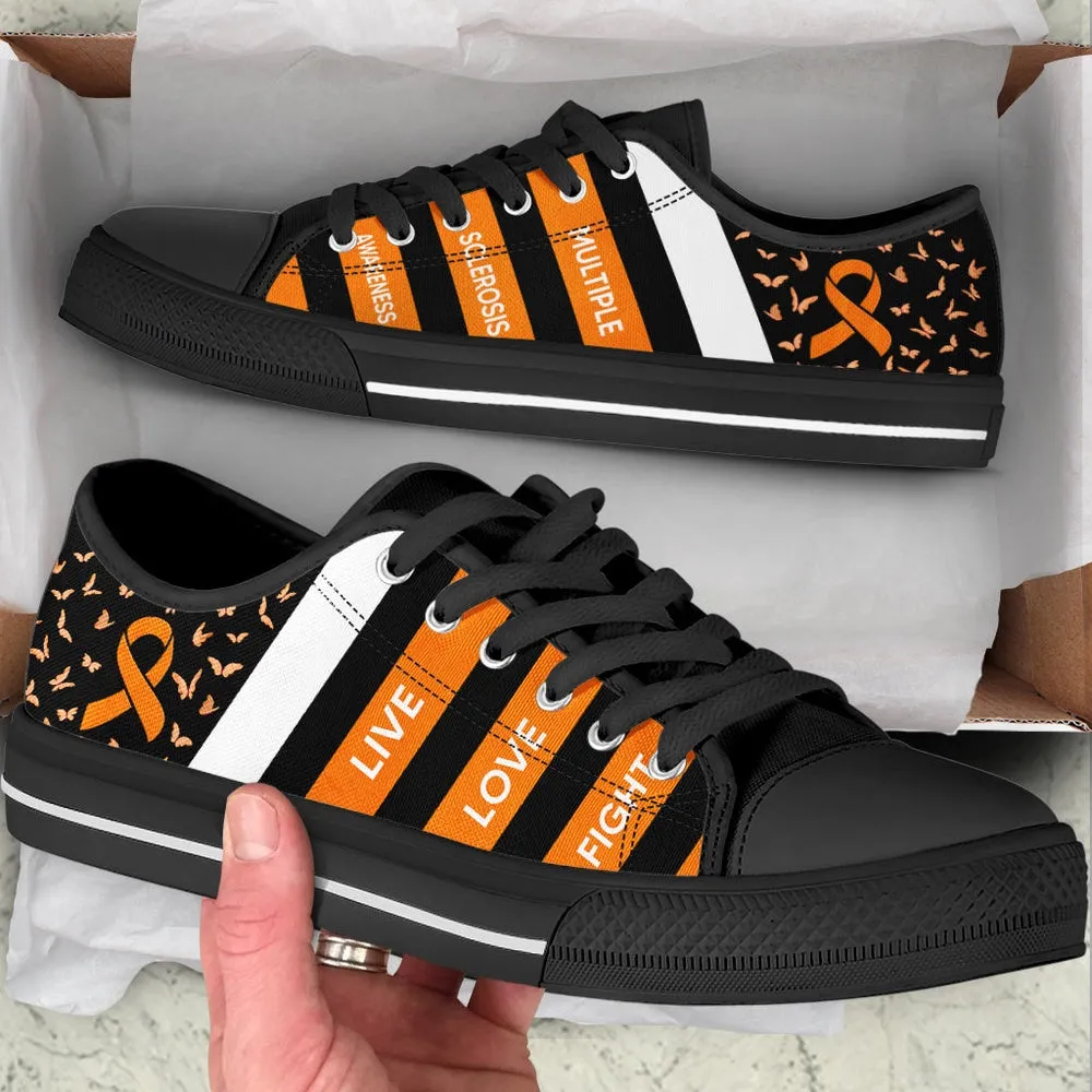 Multiple Sclerosis Shoes Plaid Low Top Shoes, Best Canvas Shoes, Low Top Sneaker