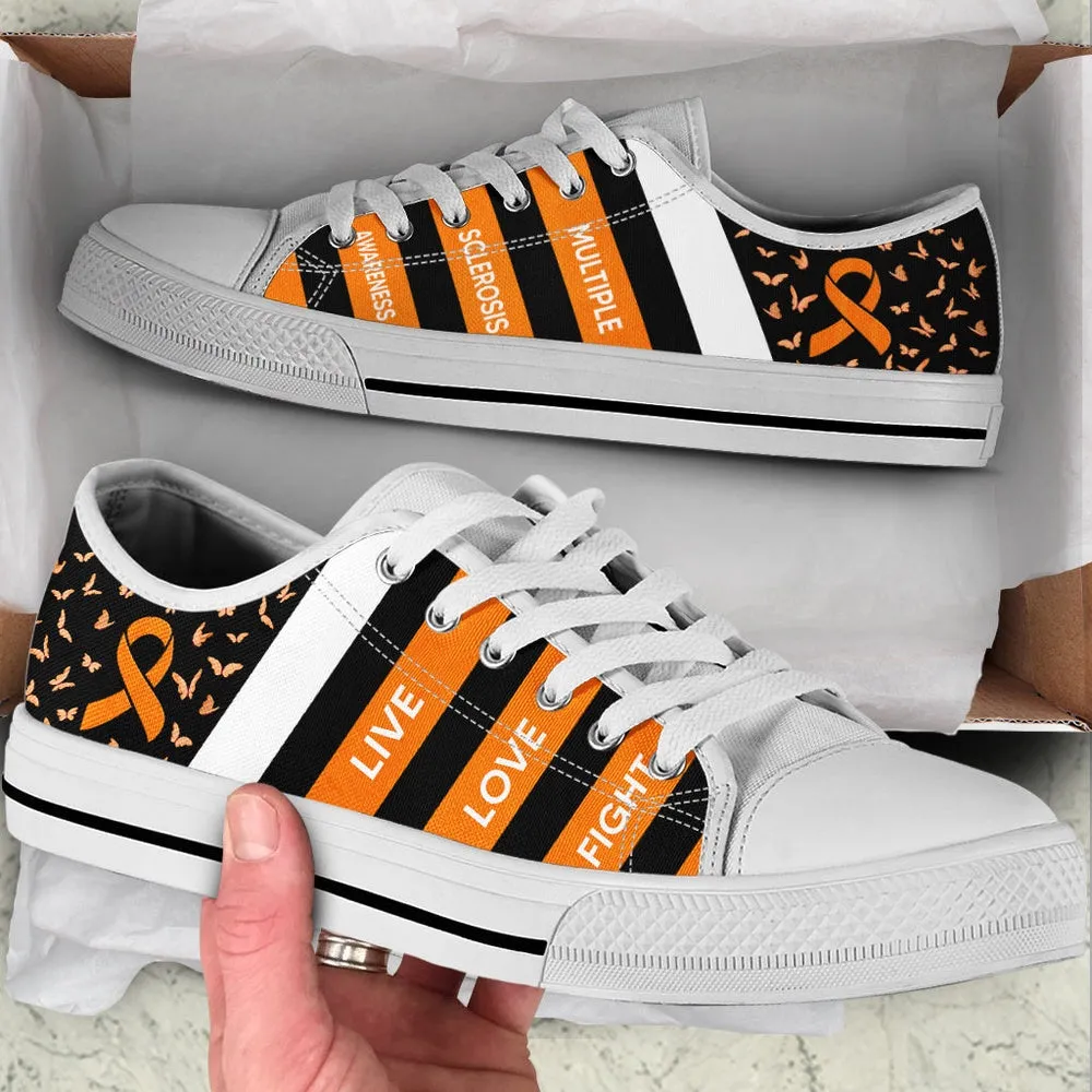 Multiple Sclerosis Shoes Plaid Low Top Shoes, Best Canvas Shoes, Low Top Sneaker