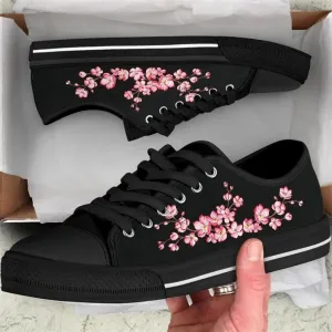 Sakura Cherry Blosoom Low Top Shoes, Low Top Sneaker, Low Top Canvas Shoes