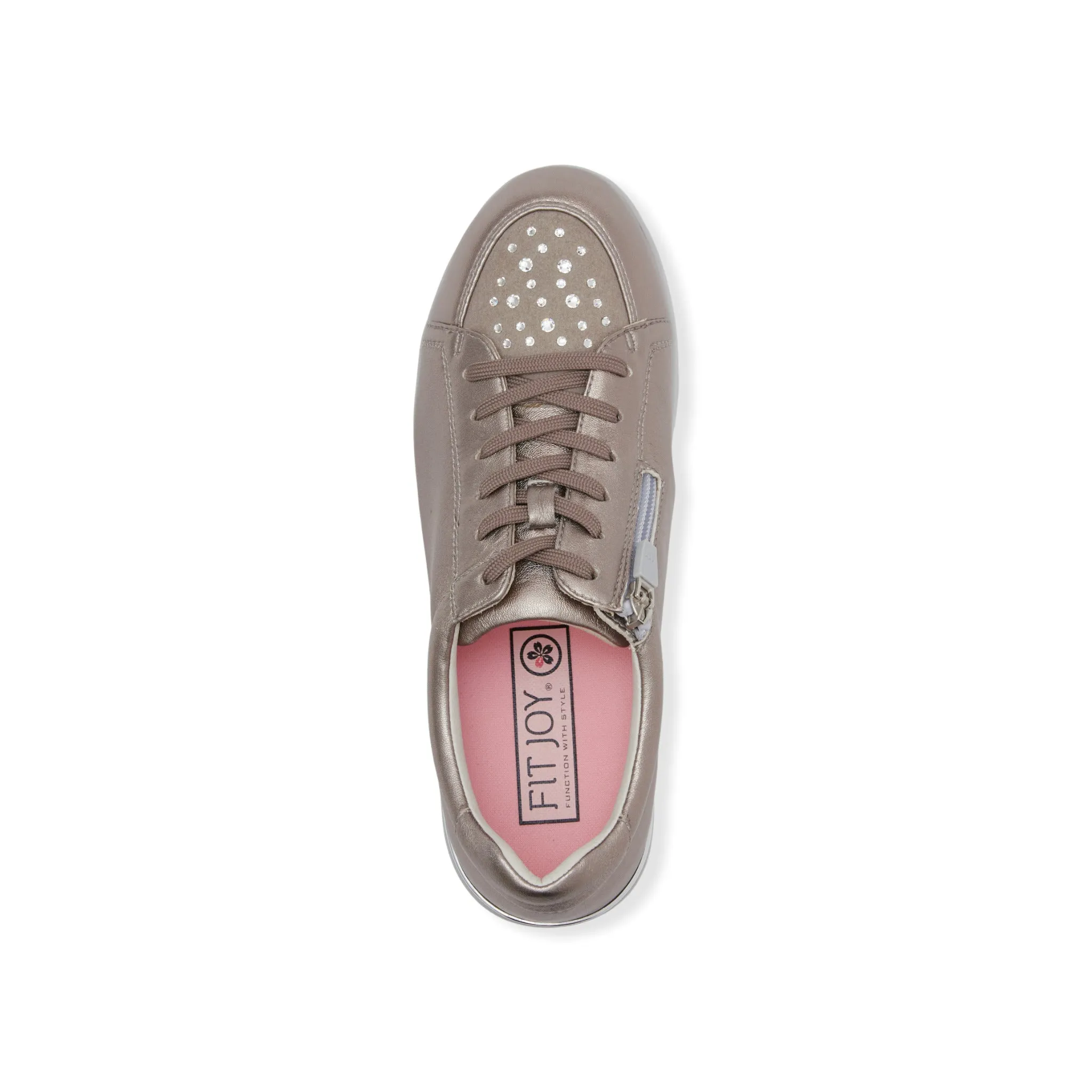 Sheepskin Raised heel sneakers with Swarovski crystal #FJ032