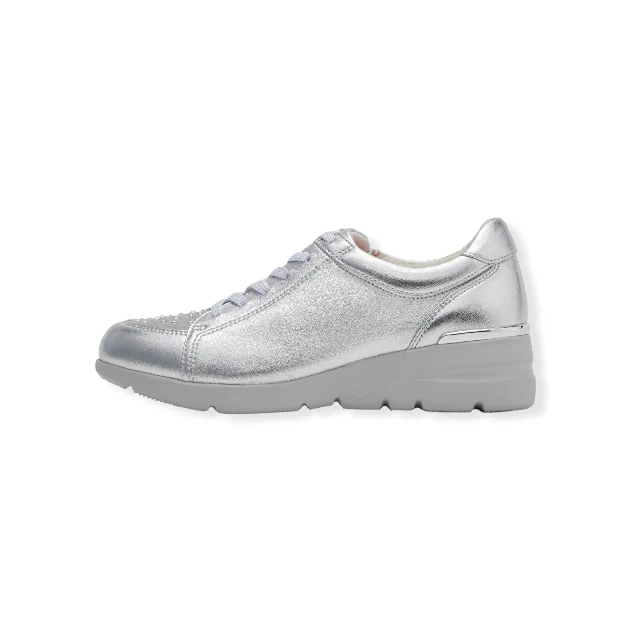 Sheepskin Raised heel sneakers with Swarovski crystal #FJ032