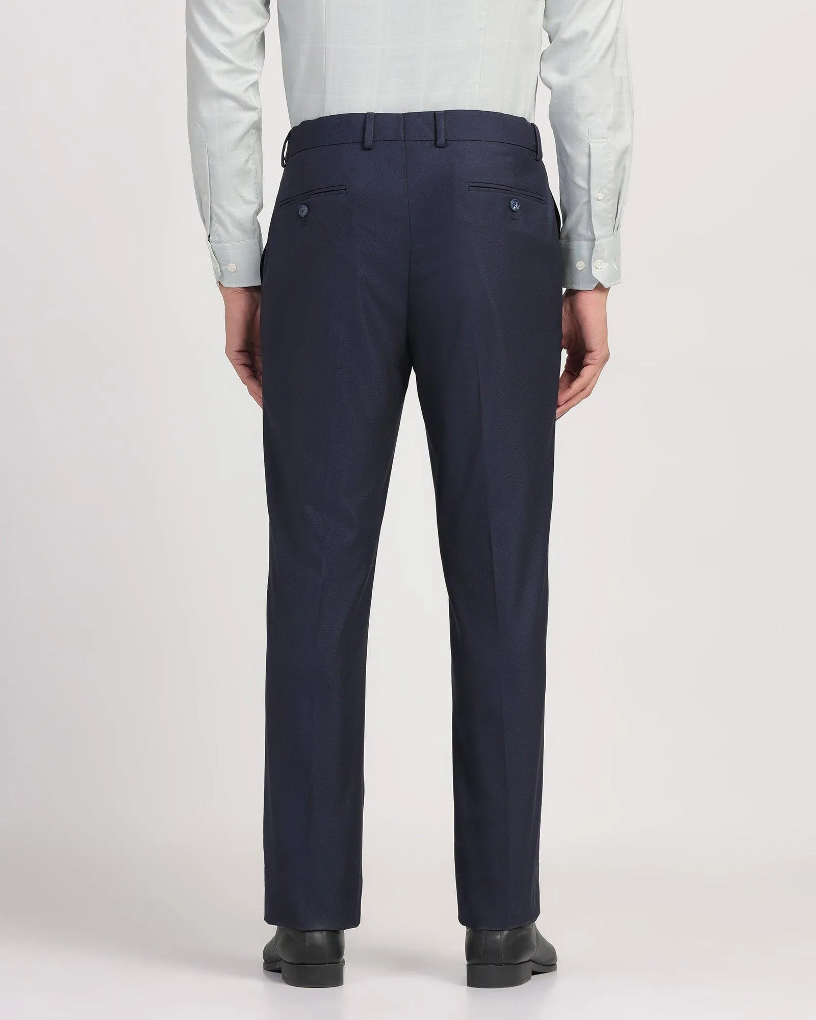 Straight B-90 Formal Blue Textured Trouser - Passion