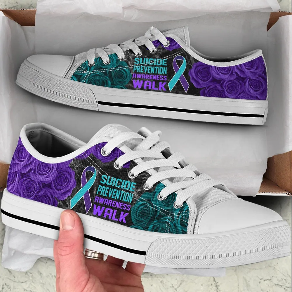 Suicide Prevention Shoes Awareness Walk Low Top Shoes , Low Top Sneaker, Low Top Canvas Shoes