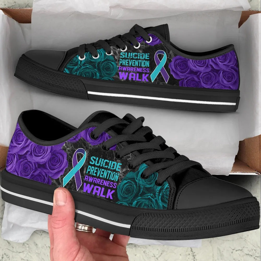 Suicide Prevention Shoes Awareness Walk Low Top Shoes , Low Top Sneaker, Low Top Canvas Shoes