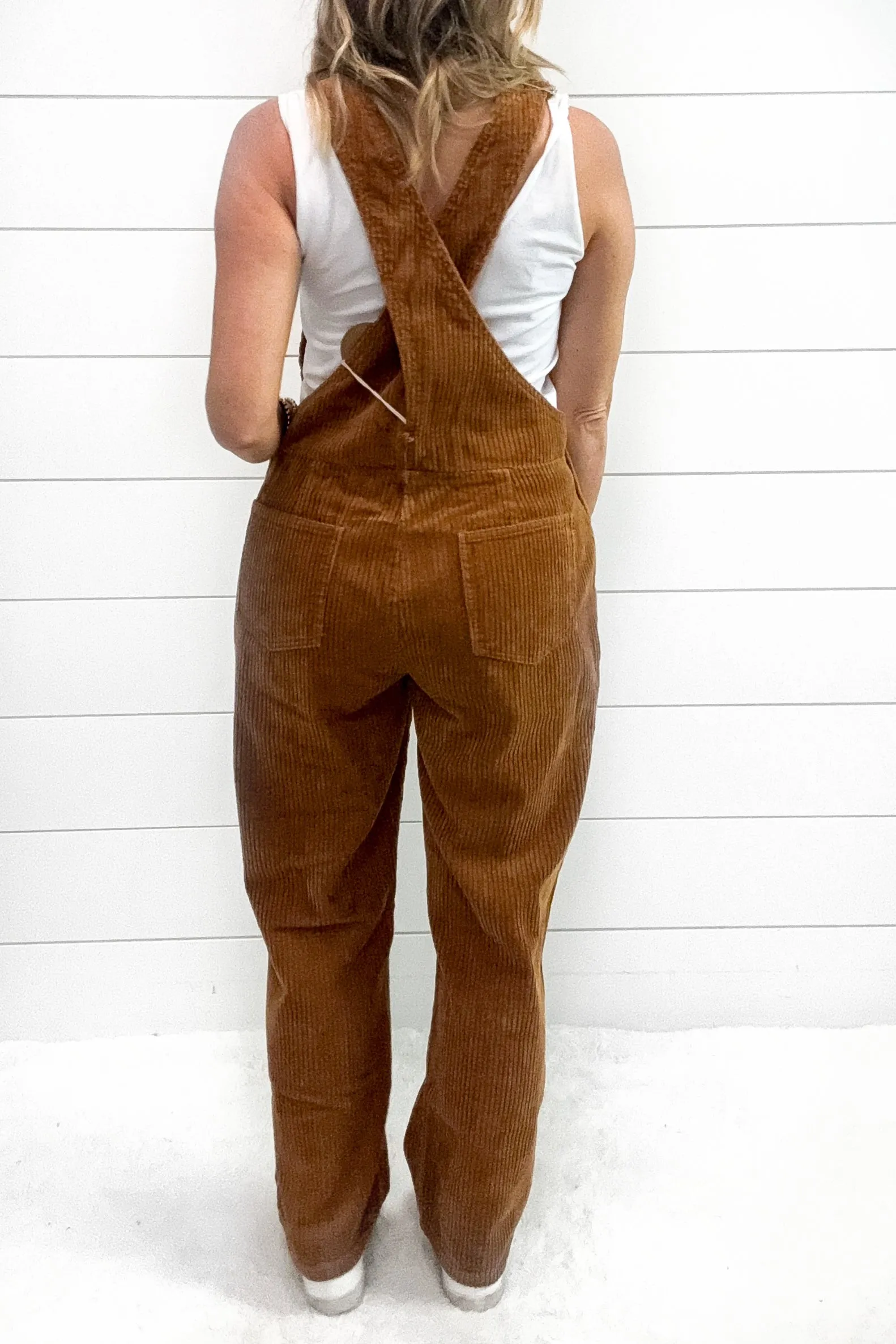 The Riley Corduroy Overalls - Caramel